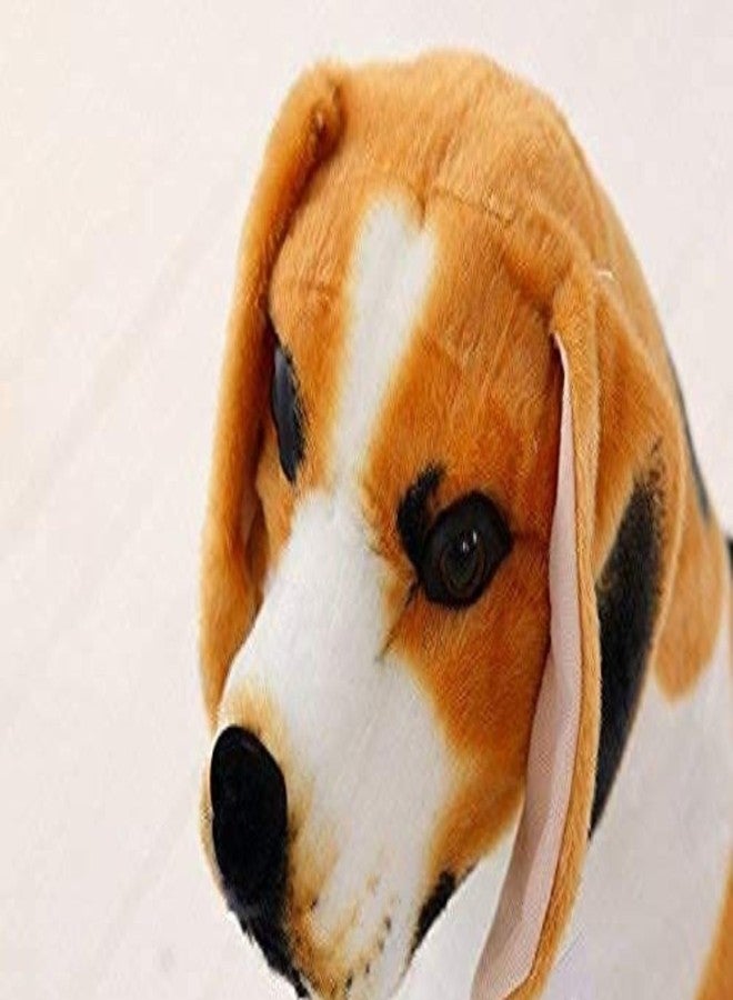 Tickles Musical Beagle Sitting Dog with Barking Sound Bow-Wow Soft Stuffed Plush Animal Toy for Kids Boys & Girls Birthday Gift (Color: White & Brown, Size: 25 cm) - Image 3